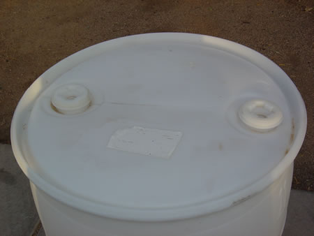 55 Gallon Barrel/Drum Closed Top - White - Top View